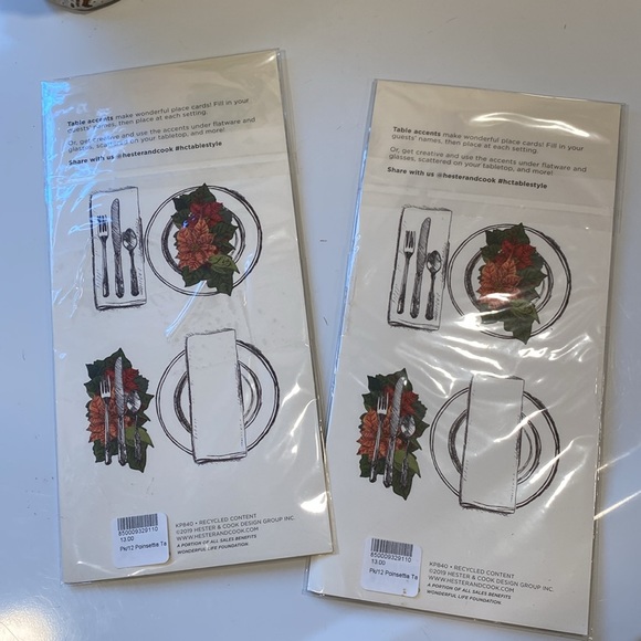 Hester & Cook "Poinsettia" Table Accents set of 2 packages "NWT - Picture 5 of 8